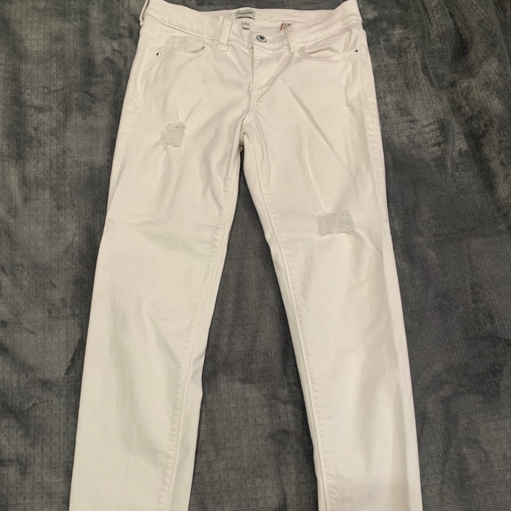 White ripped jeans
